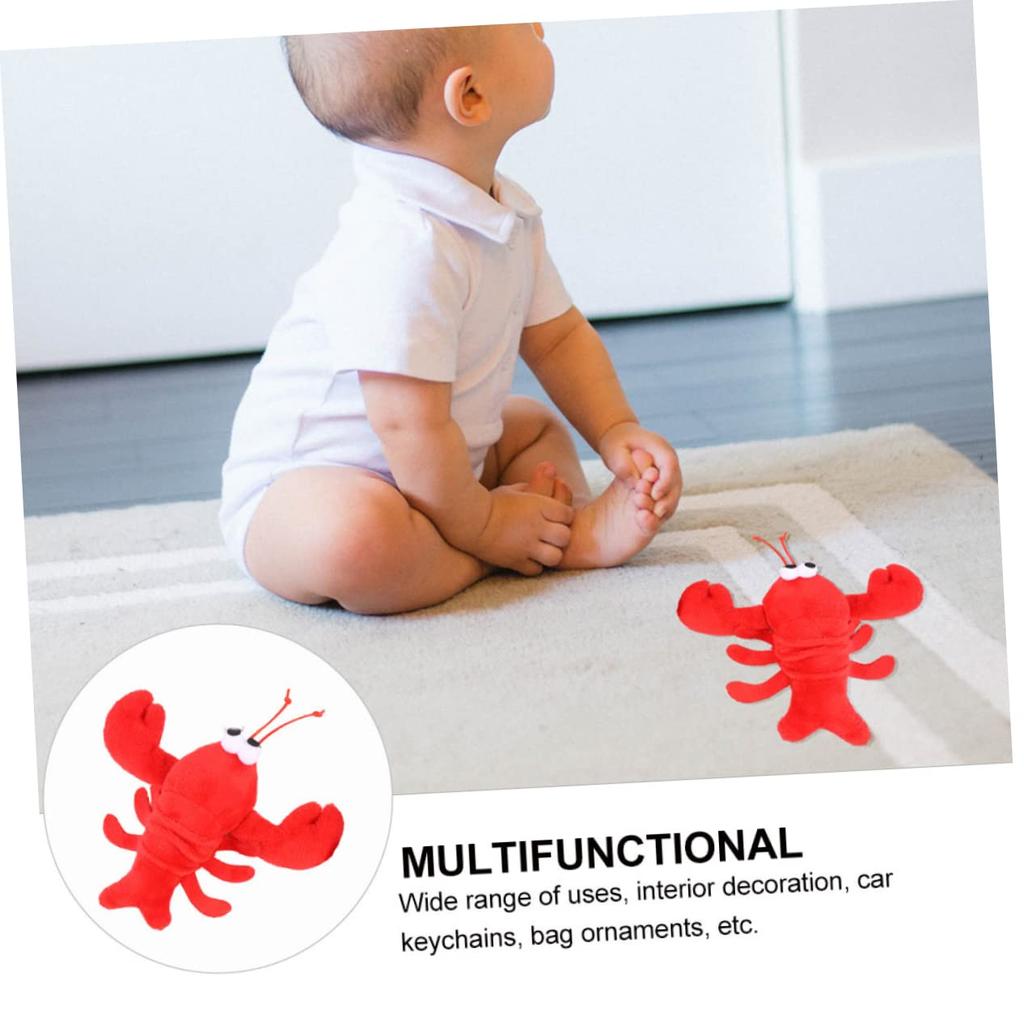 EXCEART Кулон Рак Клешня Плюшевая Игрушка Крабовая Брелок Милая Игрушка Краб Съедобный Аксессуар Хвост Лобстера Брелок для Сумки Образец Еды 5 Штук
