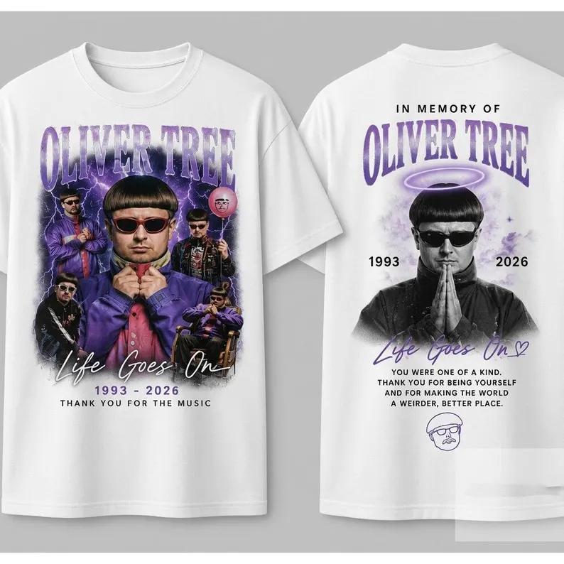 Ретро-футболка Oliver Tree 2026 Памятная для фанатов Чистый хлопок Футболка Летняя Унисекс Унисекс Одежда для фанатов Стиль Y2k