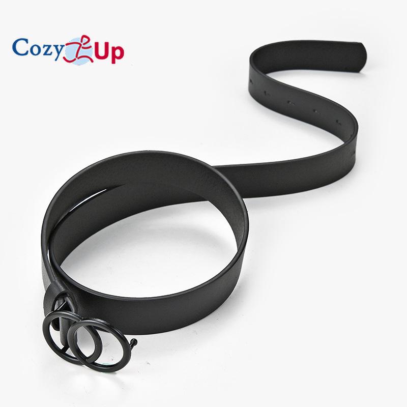 Cozy Up European and American Double Circle Black Buttons Women's Belt Fashion Decorative Jeans Belt Women
