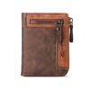 Trendy Luxury Men's Wallet Designer Male Short Zipper Leather 3 Fold Money Clip Card Holder High Quality Retro Coin Purse