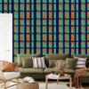 Colorful knitted wallpaper navy blue and sea blue for living room and bedroom 50x1000