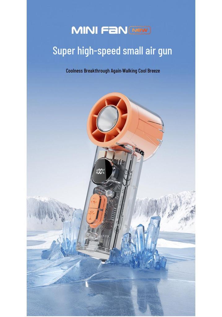 New High-Speed Turbo Mini USB Fan: Silent, Powerful, Long-Lasting, 100-Speed Handheld Cooler