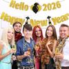 2026 New Year Banner with Sparkling Gold Letters - Elegant "Hello 2026 Happy New Year" Glitter Party Banner for New Year's Eve Decorations, Holiday
