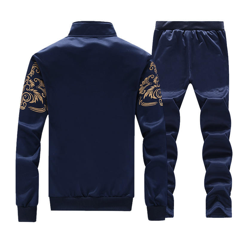 Весенне-осенний мужской спортивный костюм с длинным рукавом, свитер на молнии с капюшоном, мужская куртка с воротником-стойкой