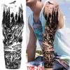 1 PC 480*170MM Full Arm Temporary Tattoo Sticker Sleeve Men Women Fashion Sexy Fake Tattoo Wolf  Lion Tiger Painting Tattoo Skull Angel Tattoo