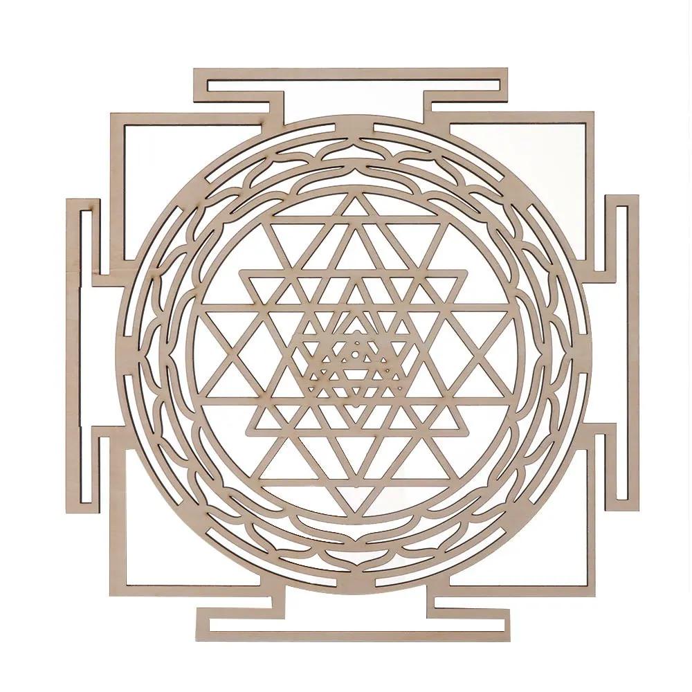 14cm/30.5cm Flower of Life Energy Mat Laser Cut Wooden Crafts Wall Sign Art Home Decor Handmade Coasters Geometry Ornament