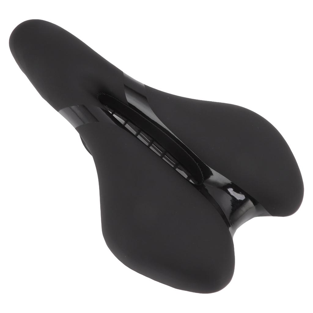 Bike Seat Soft Comfortable Hollow Mountain Bike Cushion Folding Bike Saddle Silicone Black