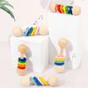 Factory Cartoon Wooden Rattle 0.025 Infant Orff Musical Instrument Hand Grip Training Toy