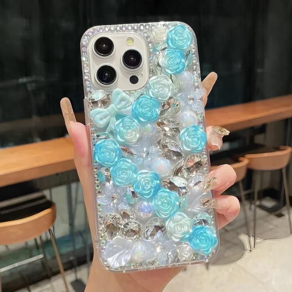 Glitter Rhinestone Phone Case For XiaoMi Poco X7 Pro 5G X6 X5 X4 X3 3D Rose Floral Crystal Diamond Bling Cover