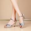 Fashion Peep Toe High Heeled Women Sandals Fashion Ladies Summer Shoes Brand Spike Heels 6cm Gold Silver Purple