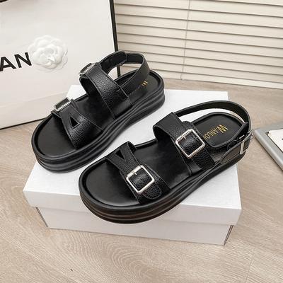 Спортивные сандалии женские 2025 лето новые женские туфли на платформе римские туфли подошва маффин универсальная корейская юбка пляжная обувь