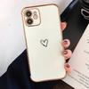 Гальванический чехол для телефона, бампер для Iphone 11 12 13 Pro Max Mini Xr X Xs 7 8 Plus Se Love Heart, мягкая противоударная задняя крышка из ТПУ