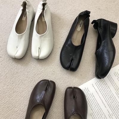 IPPEUM Женские туфли с раздельным носком Балетки Мэри Джейн 2024 Новые черные балетки из искусственной кожи