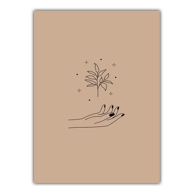 Скандинавский минималистский черный рисунок на холсте картина пальма постер офис настенная живопись гостиная спальня украшение дома фреска без рамки