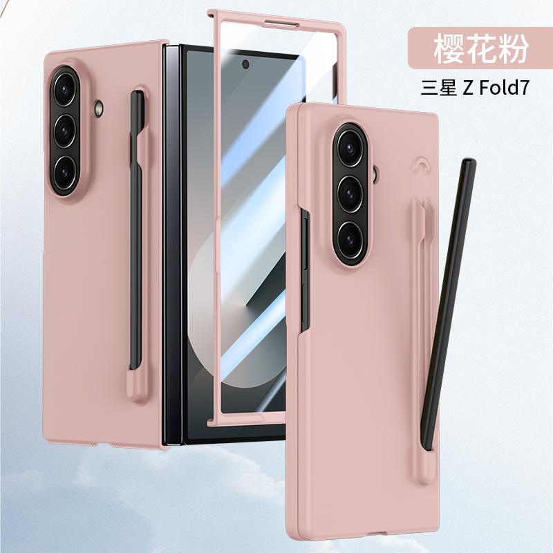 Samsung Galaxy Z Fold 7 6 5 4 uchun Ko'p Rangli Ultra Yaxlit Mat Qopqoq Sensorli Qalamli Qalam Uyasi bilan Temperlangan Plyonka Zarbdan Himoyalovchi Qattiq Qopqoq
