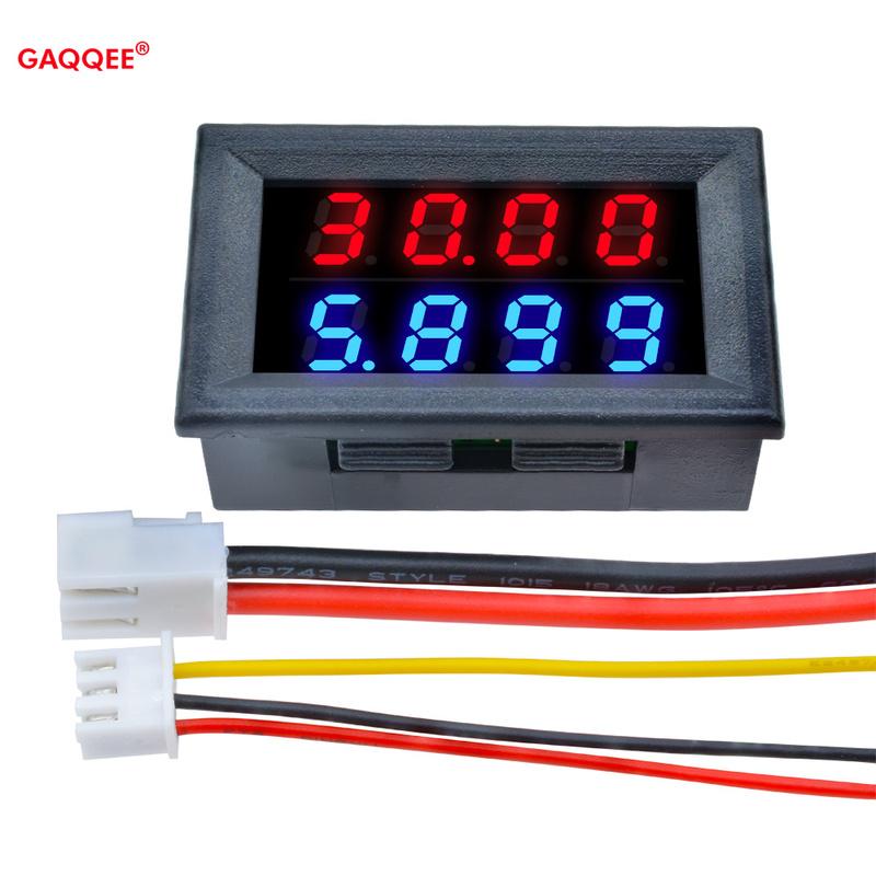 Voltmeter Ammeter DC 200V 10A Blue Red Dual Digital LED Display Ampere Volt Voltage Current Meter Tester Detector 4 Bit 5 Wires