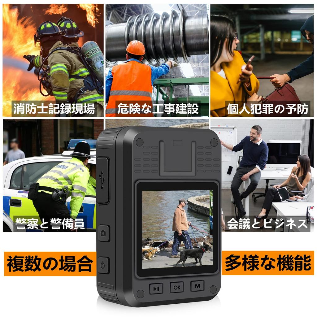 CAMMHD 4K Quality Body Camera Security Camera 32GB 3400mAh 12 Hours Continuous Use One Touch Recording Motion Detection Loop Recording Infrared Night