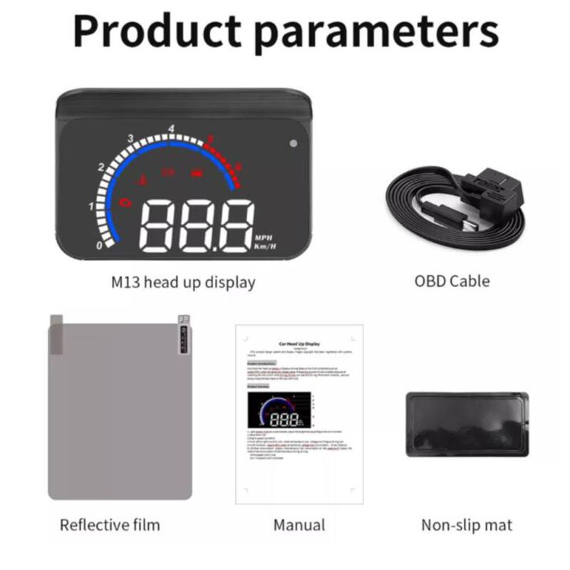 OBD HUD M13 Автомобильный проекционный дисплей Авто электроника Hud лобовое стекло Проектор Скорость Температура воды