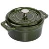 Staub Pico Cocotte Круглая Базиликово-зеленая Эмалированная Кастрюля Японская La Cocotte Round "Мини 10см" Маленькая, С Двумя Ручками [Официальный Товар] 40509-804