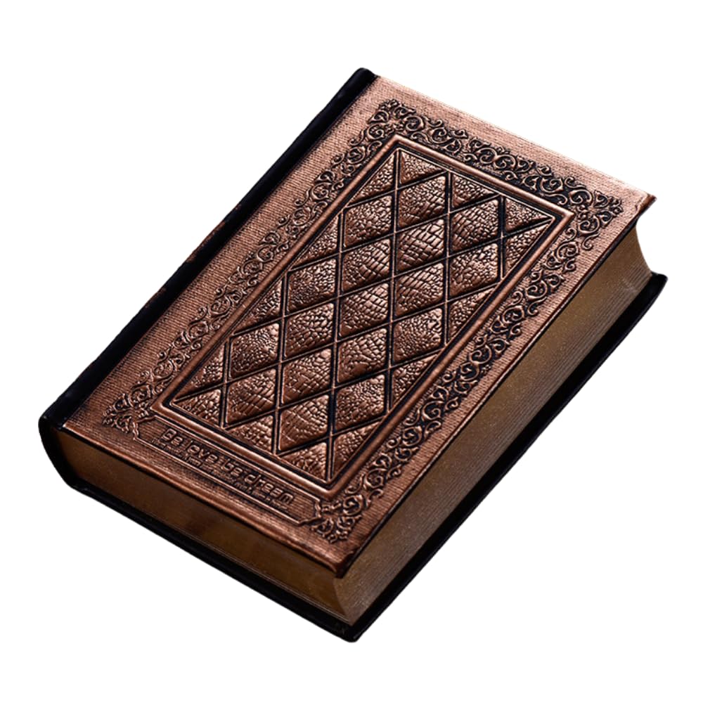 ideamall Antique-Style Notebook, Diary, Personalized Notebook, Spellbook, Western-Style Vintage, Plain (Bronze)