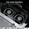 2Pcs Car Cup Coaster Non-slip Shockproof Water Cup Mats For VW GTI Golf 6 7 8 Polo CC Passat B6 Tiguan T-ROC Bora Jetta Hub Cap zw5