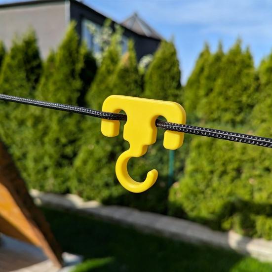 Tent Rope Hook, Multifunction Outdoor Camping Hook, Secure Fit Durable Hiking Accessories, for Tent Ropes Clotheslines Canopy