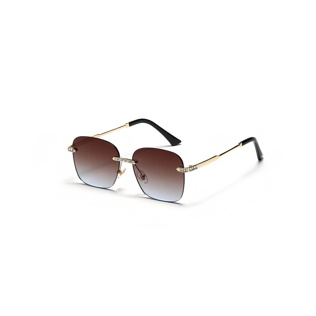 Очки без полей квадратные мужские металлические большие текстурные солнцезащитные очки новые женские Ins солнцезащитные очки