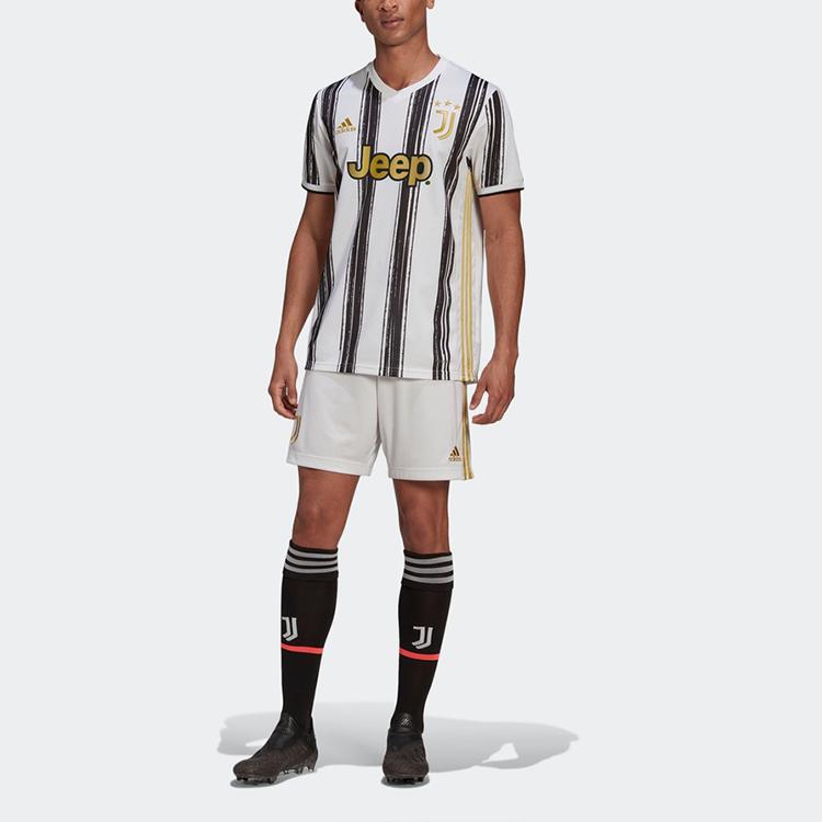 Adidas Ювентус Домашний матч Джерси 20-21 сезон Спортивная футболка с короткими рукавами Мужские топы Белые EI9894