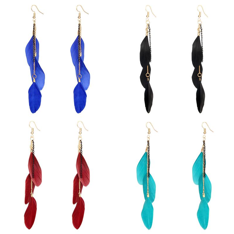 Элегантные серьги в богемном стиле, женские серьги в стиле ретро в этническом стиле с перьями