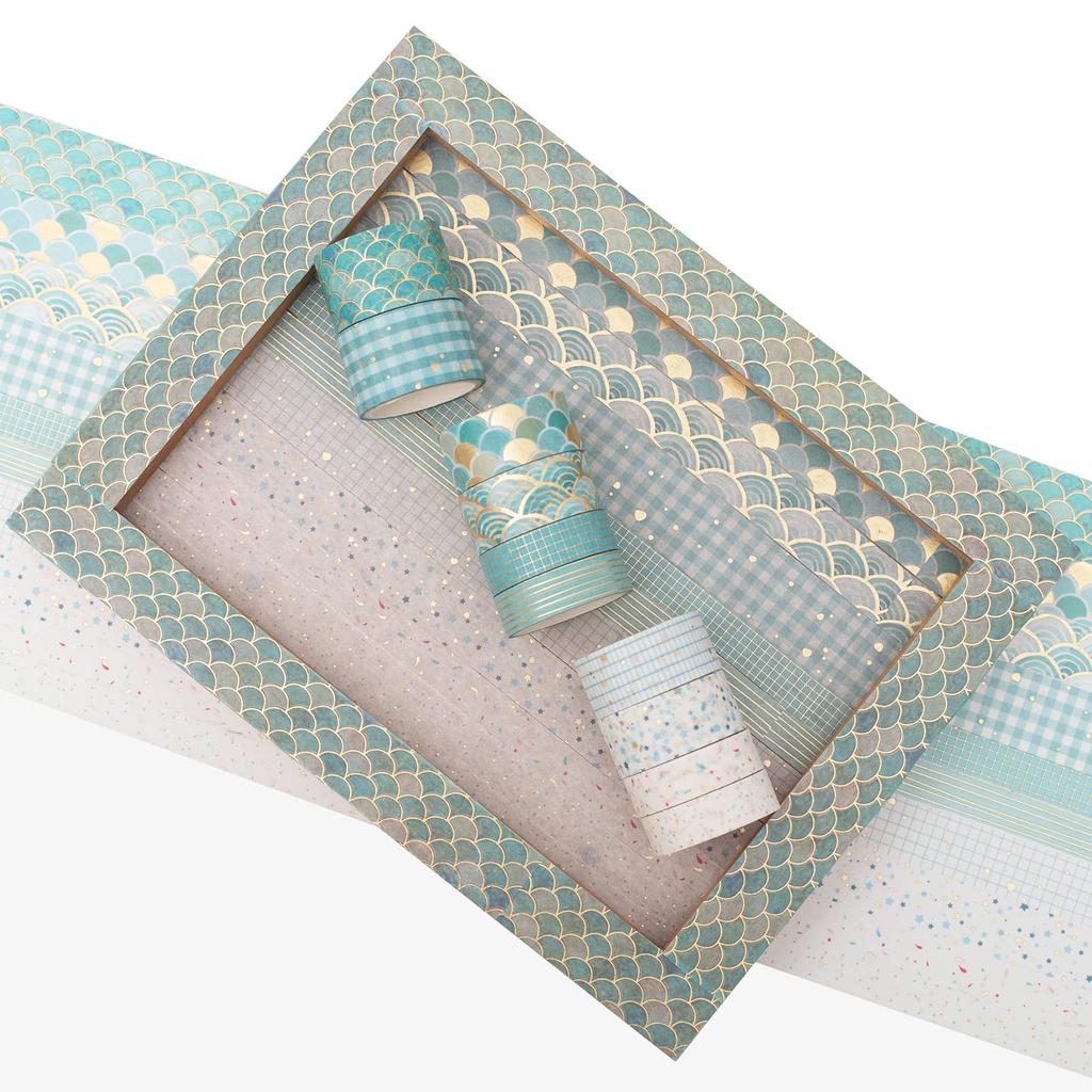 YUBX Masking Set of Creative Washi Tape with Gold Foil Stamping for DIY Gift and Gift Decoration Tape, 10, Crafts, Journals, Planners, Scrapbooks,