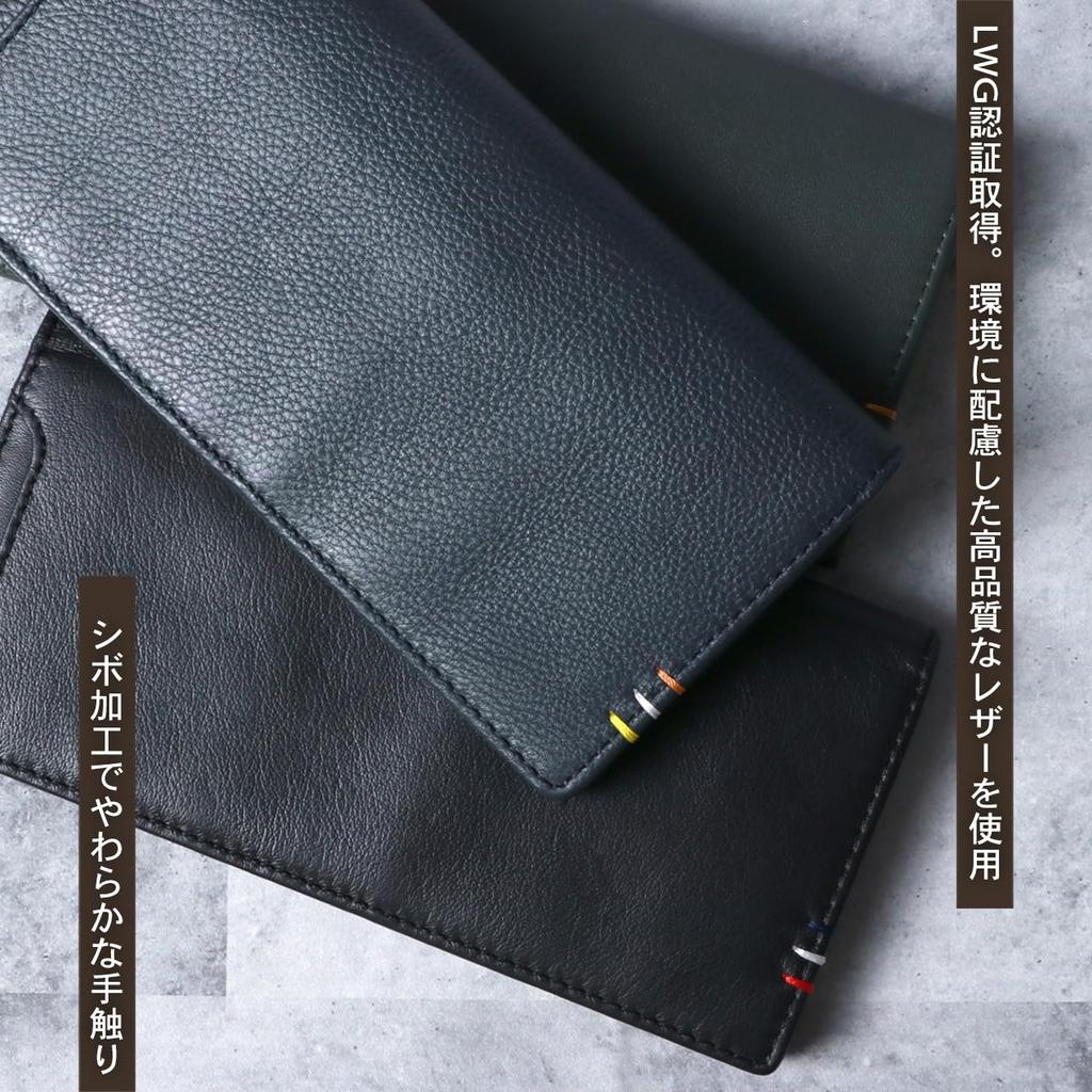 Arnold Palmer Genuine Leather Long Wallet with Exterior and Wallet Simple Design for Business and Casual Navy Blue Men's Pocket, Flap, Design, Wear,