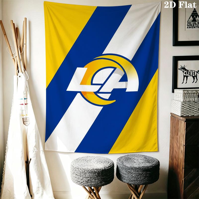 Los Angeles Rams Wall Tapestry Aesthetic Wall Hanging Printed Fabric Blanket Decorative Tapestries for Bedroom Living Room Home Decor