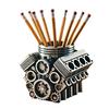 V8 Car Engine Pen Holder Resin Auto Engine Stationery Pencil Organizer Container Decoration Home Office Desktop Ornament