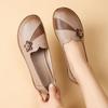 Spring & Autumn Soft Sole Non-Slip Genuine Leather Shoes for Middle-Aged Women - Comfortable, Flat Style for Mothers & Grandmothers