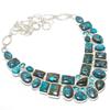 Azurite,Blue Topaz Gemstone Handmade 925 Silver Jewelry Necklace 18" JCN378-30