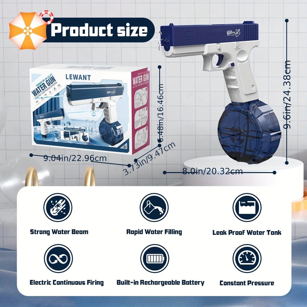 Электрический водяной пистолет-детская летняя уличная игрушка-водяной пистолет, высокое качество и большая емкость, перезаряжаемая игрушка