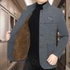 Высококачественная шерстяная, флисовая и утолщенная куртка для среднего возраста на осень и зиму, мужской воротник-стойка, повседневное и универсальное шерстяное пальто