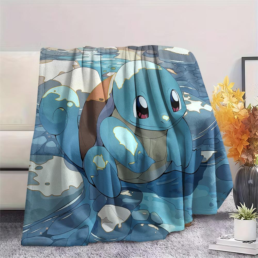 Squirtle  Print Flannel Blanket, High quality Comfortable for All Seasons, Home Decor, Warmth and Comfort