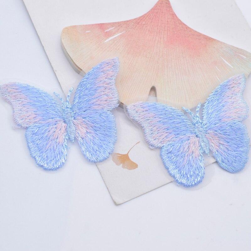 12Pcs 58*45mm Embroidered Knitting Butterfly for Clothes Hat Gloves Sewing Patches DIY Headwear Hair Clips Decor Accessories