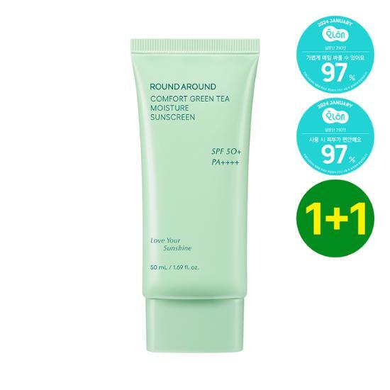 Round Around Comfort Green Tea Moisture Sun Cream 1+1 Special