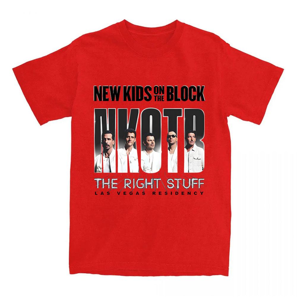 The Right Stuff Las Vegas Tshirt NEW KIDS ON THE BLOCK NKOTB Band Fashion Tshirts Male Short Sleeve Cotton T Shirt Streetwear
