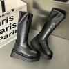 Fashion Women High Boots Flats Platform Shoes Elegant 2025 Trend New Fashion Winter Knee High Knight's Boots Dress Party Woman Botas