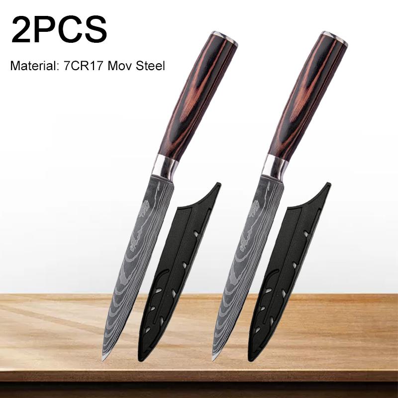 Рыболовные филейные ножи из дамасской стали, 5-дюймовый нож для обвалки, японский кухонный нож, острый, кованый, с полной рукояткой из дерева