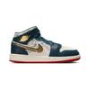Air Jordan 1 Mid SE PS Take Flight Kids Sneakers Blue Armory-Navy Metallic-Gold FN1352-400