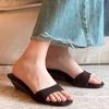 Женские тапочки Элегантные туфли на среднем каблуке Модные женские сандалии 2025 Новые летние роскошные туфли-лодочки Вьетнамки Сандалии для женщин