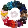 50/40/30pcs/10pcs Hair Scrunchies for Women Girl Plush Elastic Tie Rubber Band Christmas Santa Accessories Fluffy Fake Fur Satin