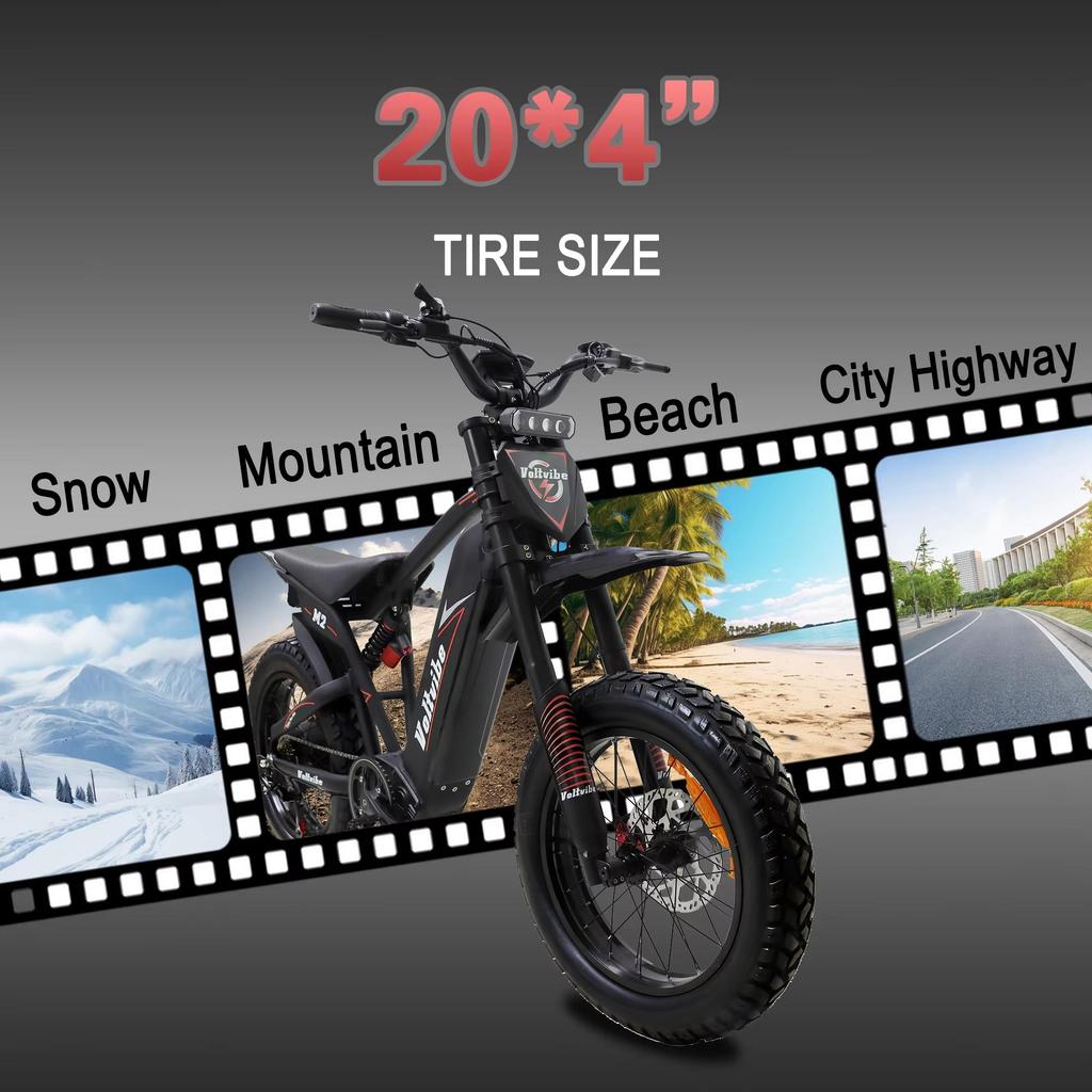 M2 Adult electric bicycle 2000W Peak 5000W 60V 25Ah battery max speed 75KM/H full suspension system Aluminum alloy frame Ebike