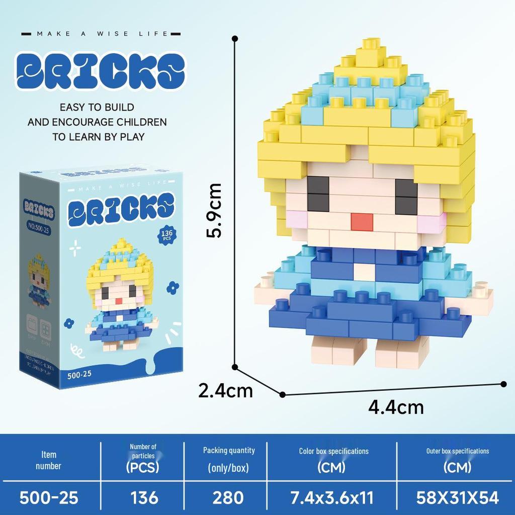 Micro Particle Cartoon Figure Building Blocks for Kids - Assembly Toys & Hanging Ornaments