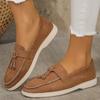 New Women Loafers Slip On Ladies FlatsSpring Autumn Casual Flat Shoes Leather Cashmere Single Shoes Plus Size 43