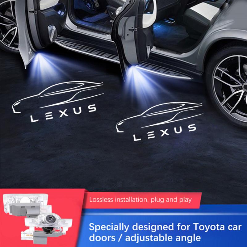 2Pcs LED Decoration warning tool For LEXUS ES LS IS IF LX GS GX HS NX LM LC LF RZ RC Car Door Welcome Light Accessories AEH1